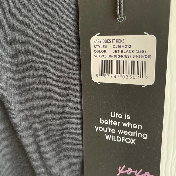 New Wildfox Women's Black Easy Does It Jet Crew Tee Shirt Size S - Picture 7 of 8